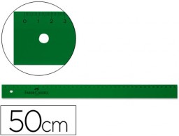 Regla Faber Castell plástico verde 50cm.